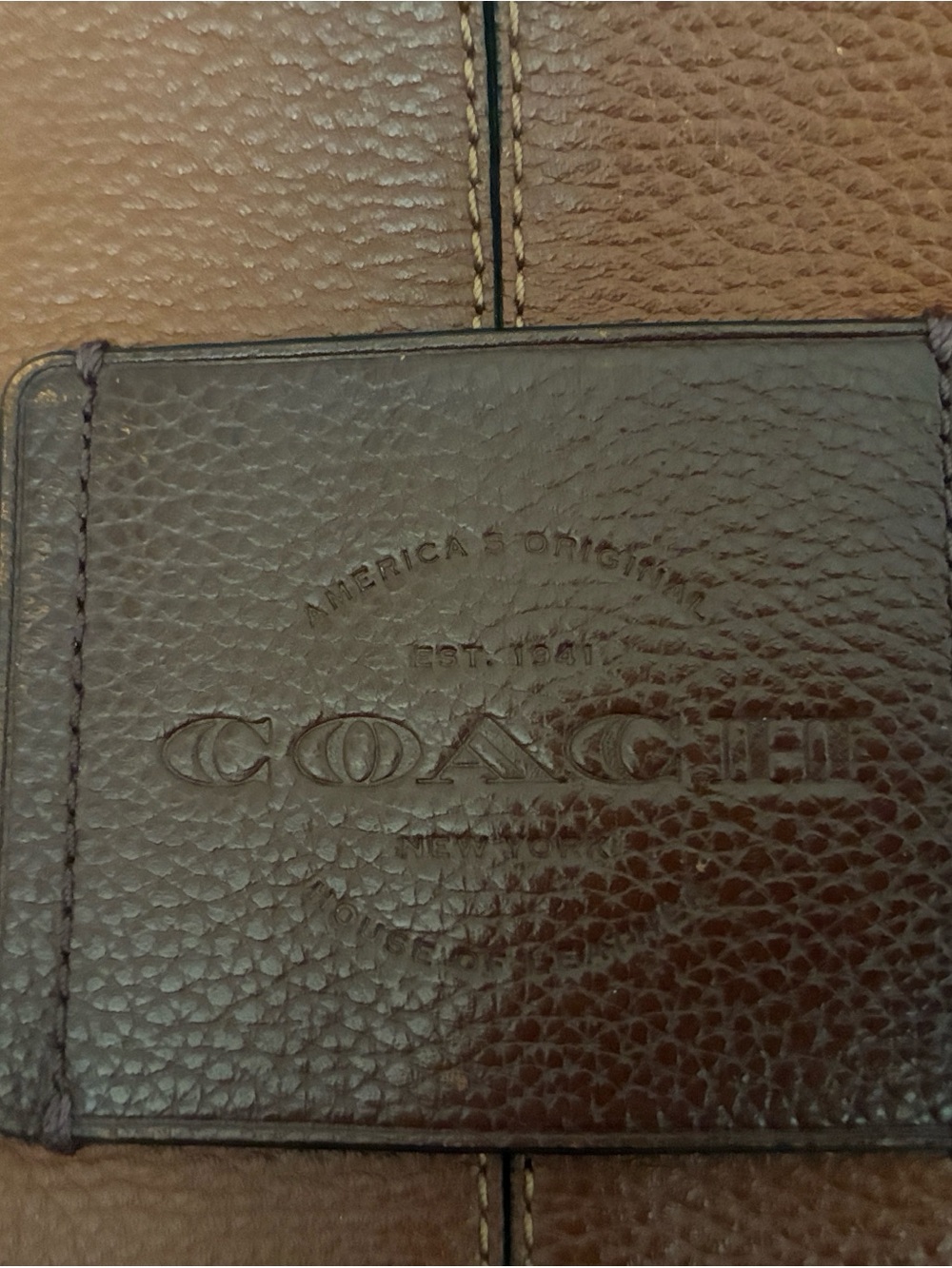 Coach Men's Dark Brown Pebbled Leather Briefcase Accent